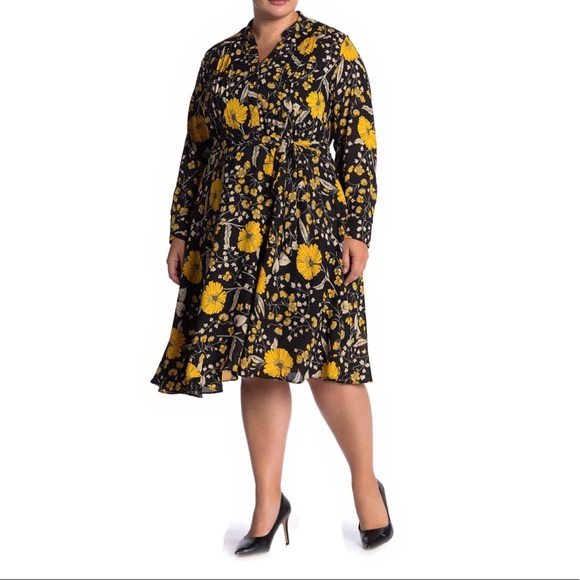 Nanette Lepore Dresses & Skirts - NANETTE lepore Long Sleeve Floral Pintuck Dress 20